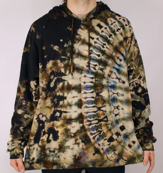 2XL - "Gears of Time" Pullover Reverse Dyed Hoodie