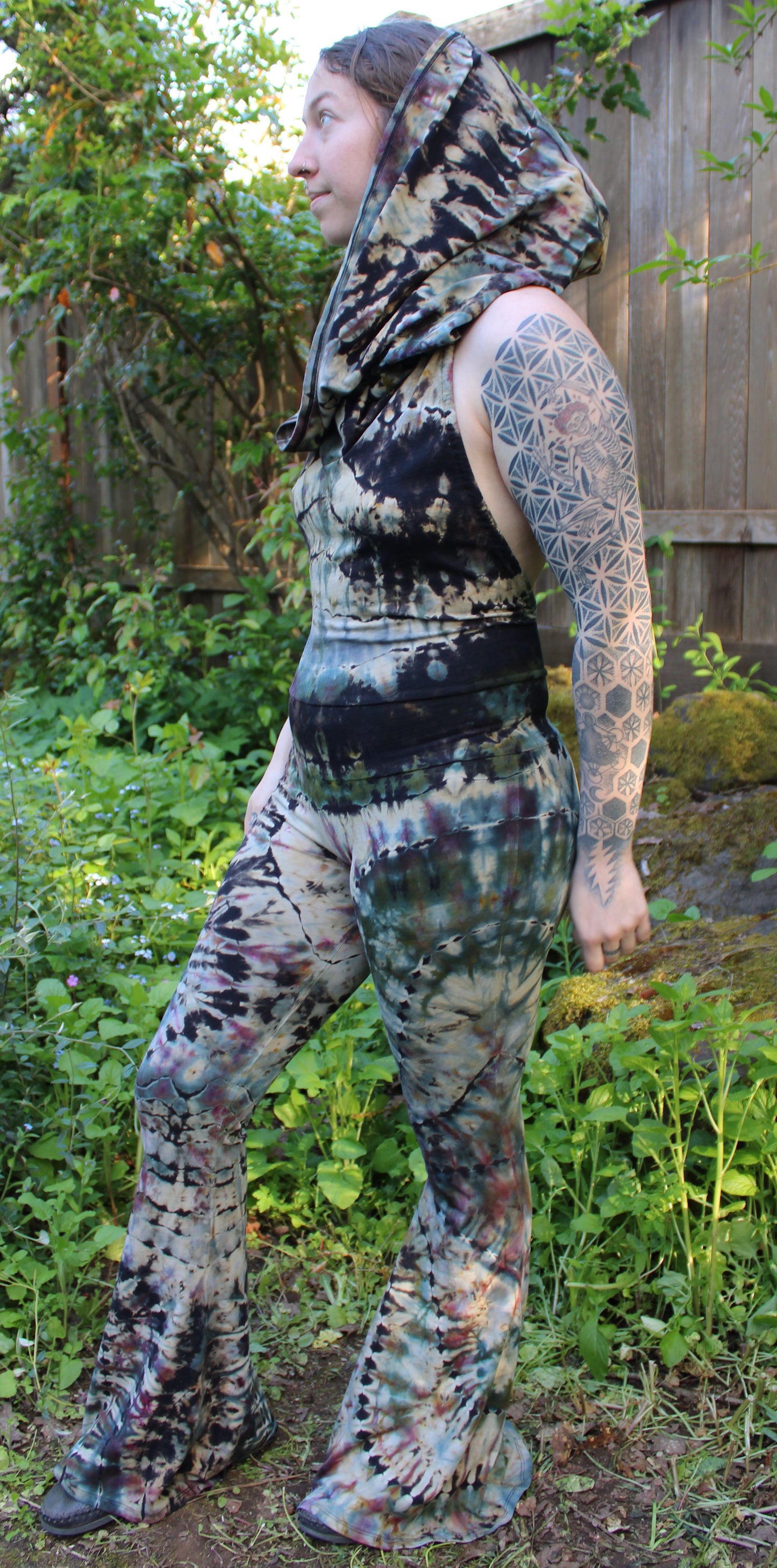 M - "Space Dust" Reverse Dye Firebird Onesie