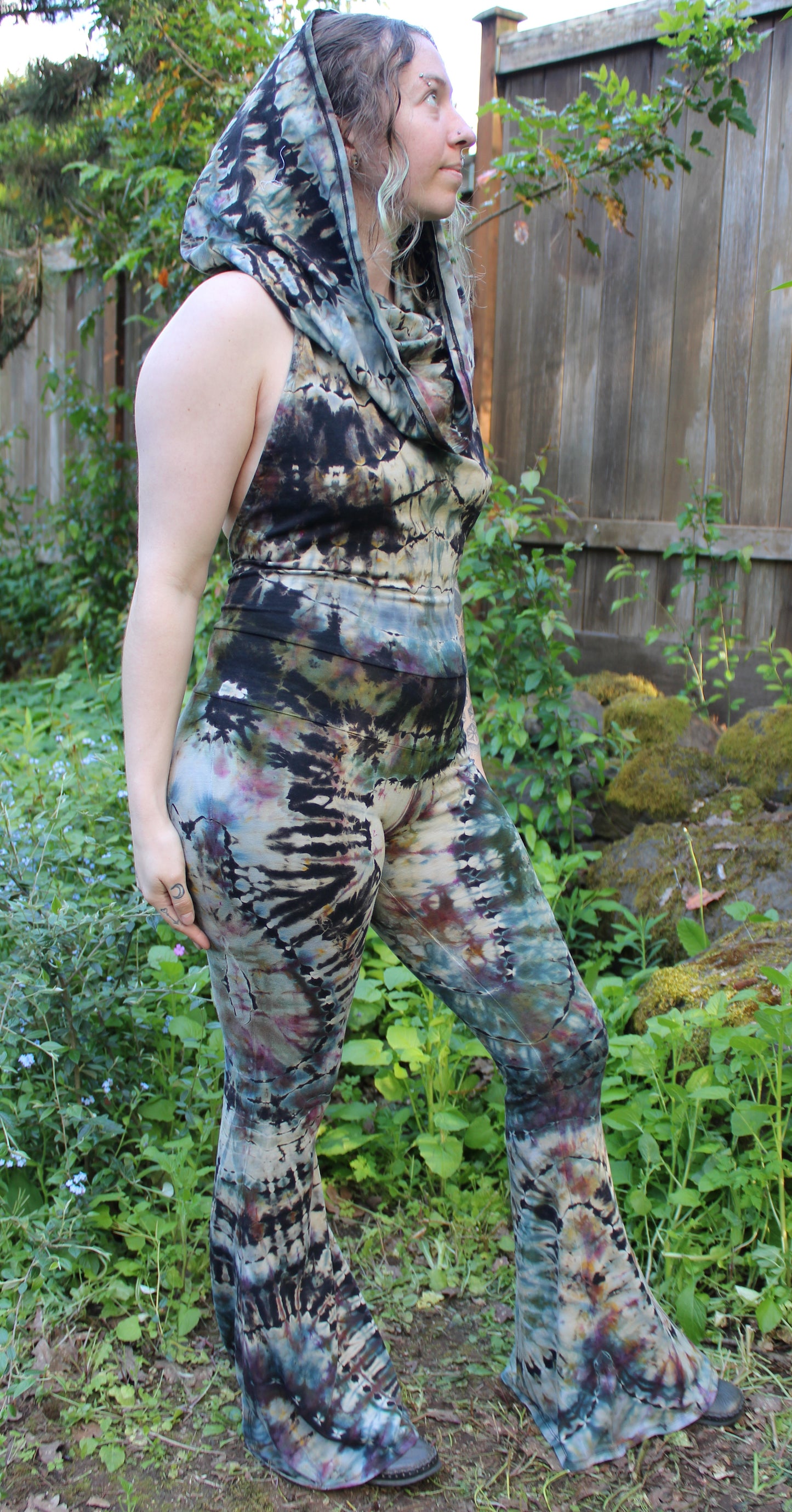 M - "Space Dust" Reverse Dye Firebird Onesie