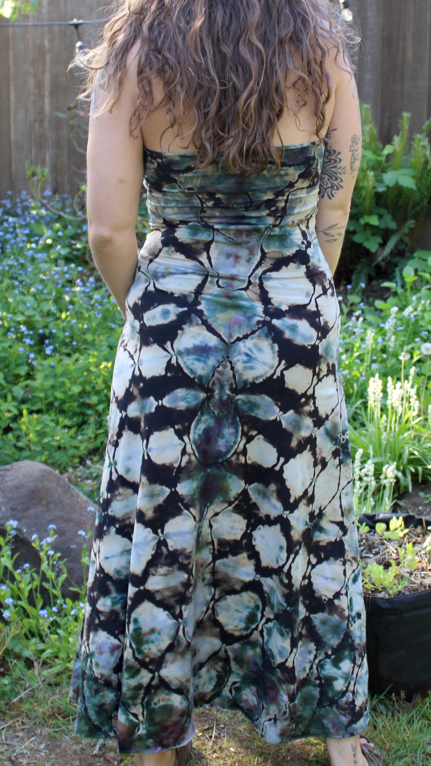 "Skull and Crossbones" - Reverse Dyed Maxi Skirt/Dress