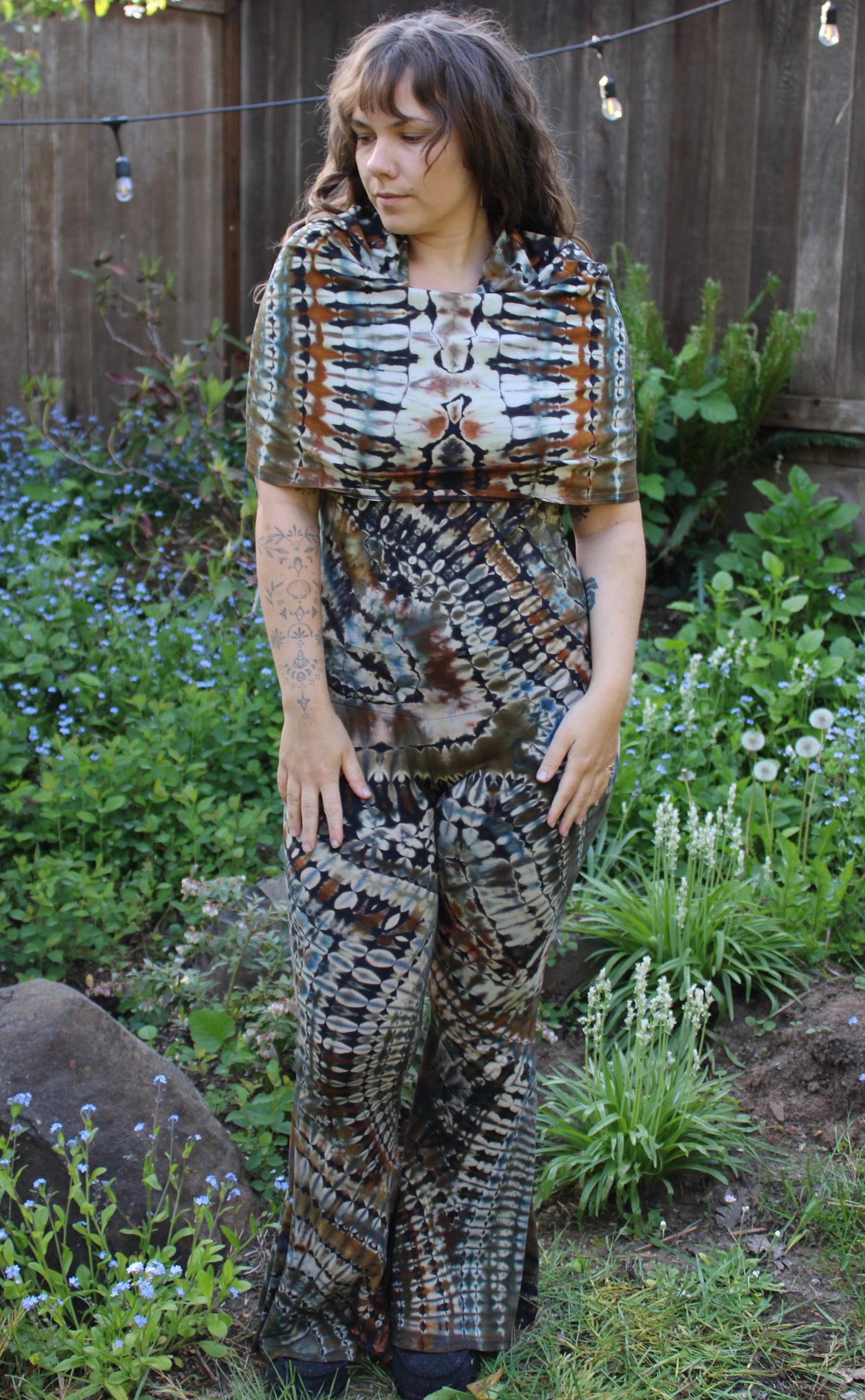 L - "Cosmic Calico" Reverse Dye Firebird Onesie
