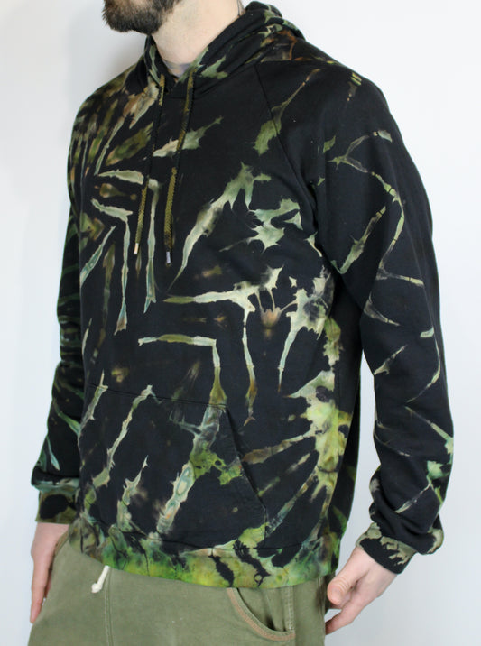 L - "Splintered Reality" Pullover Reverse Dyed Hoodie