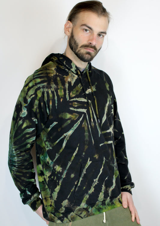 L - "Splintered Reality" Pullover Reverse Dyed Hoodie
