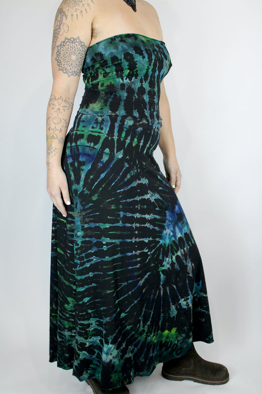 "Wave of Electricity" - Reverse Dyed Maxi Skirt/Dress