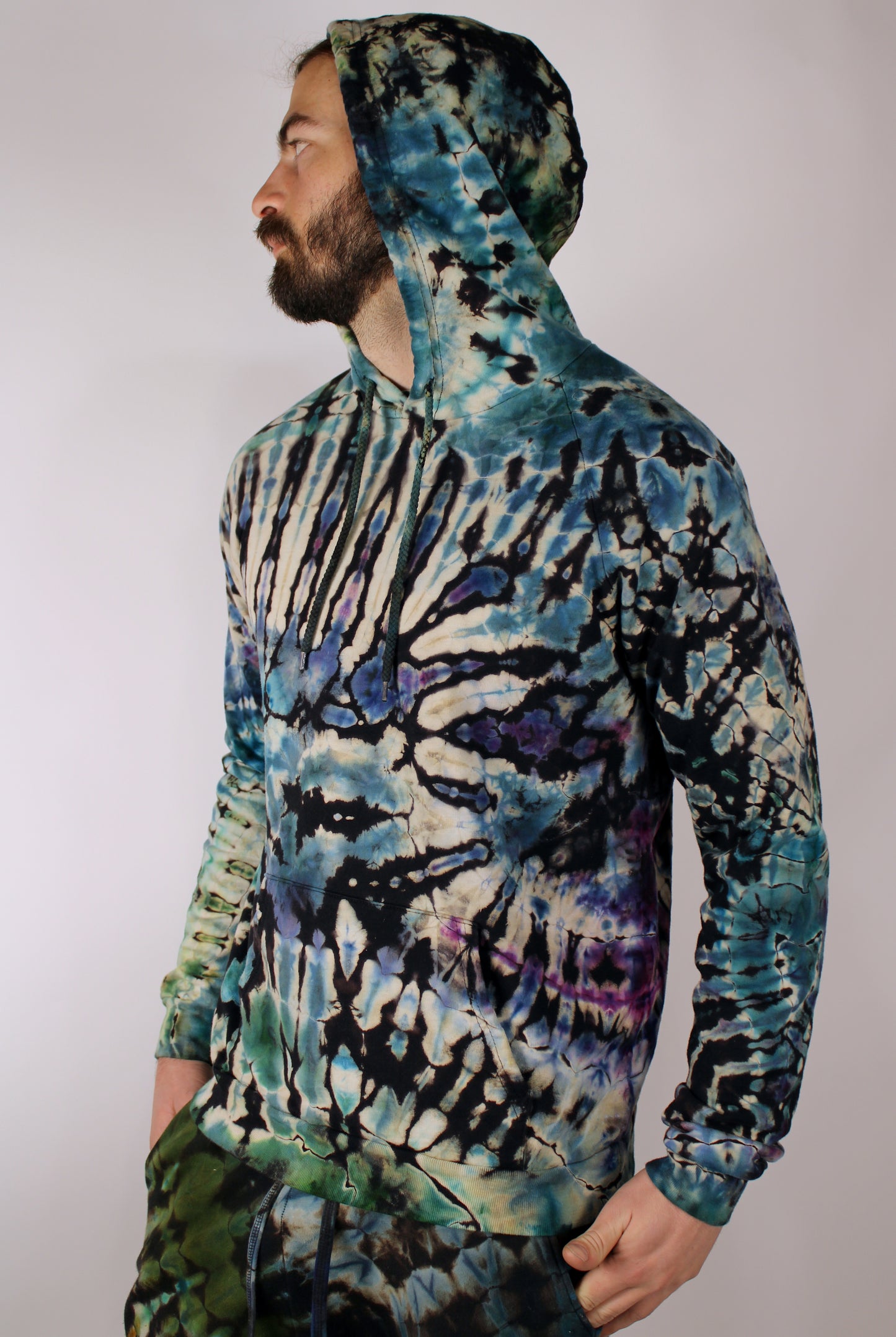 M - "Ink Blot" Pullover Reverse Dyed Hoodie