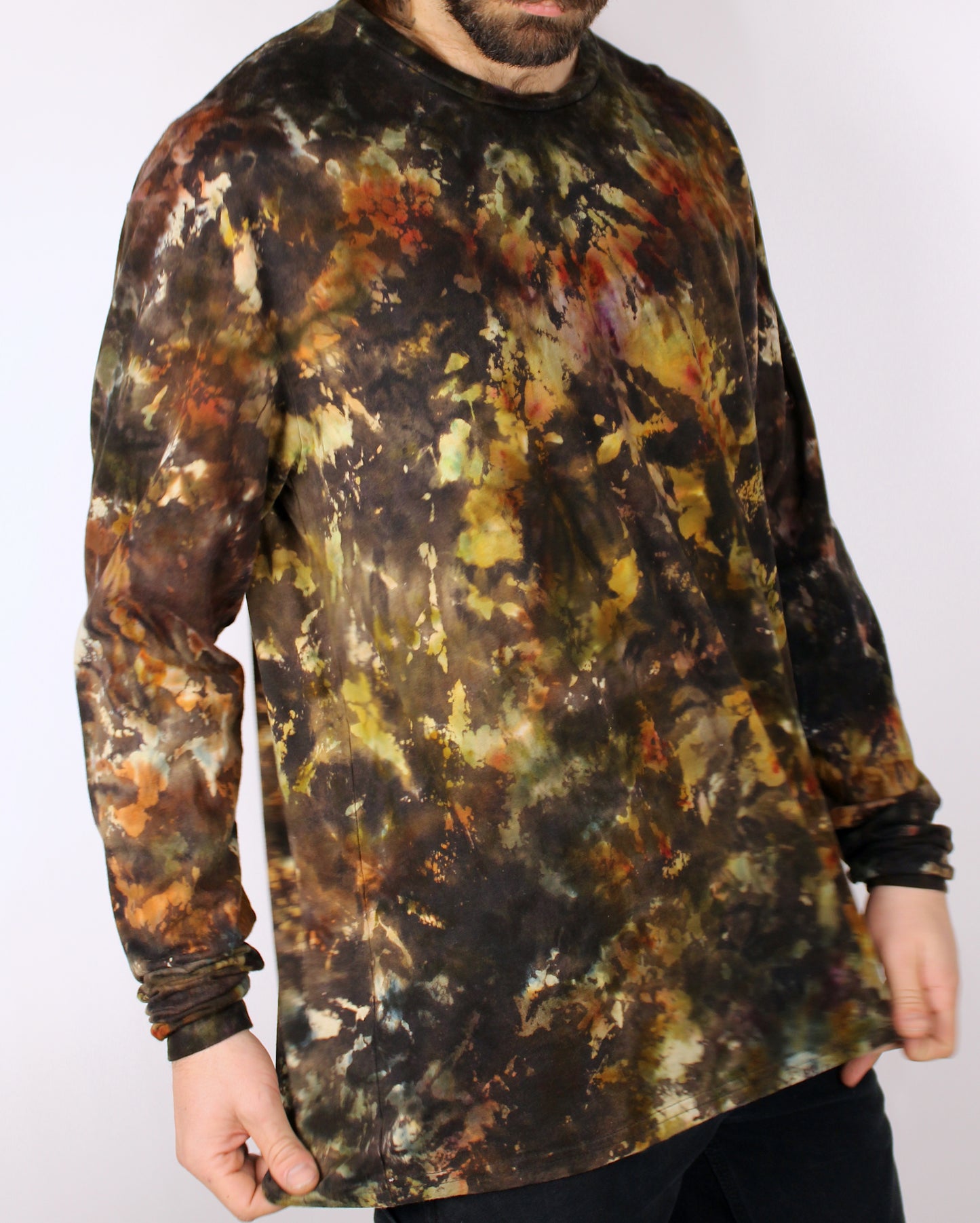 2XL - “Autumn Rorschach ” Reverse Dye Long Sleeve Shirt