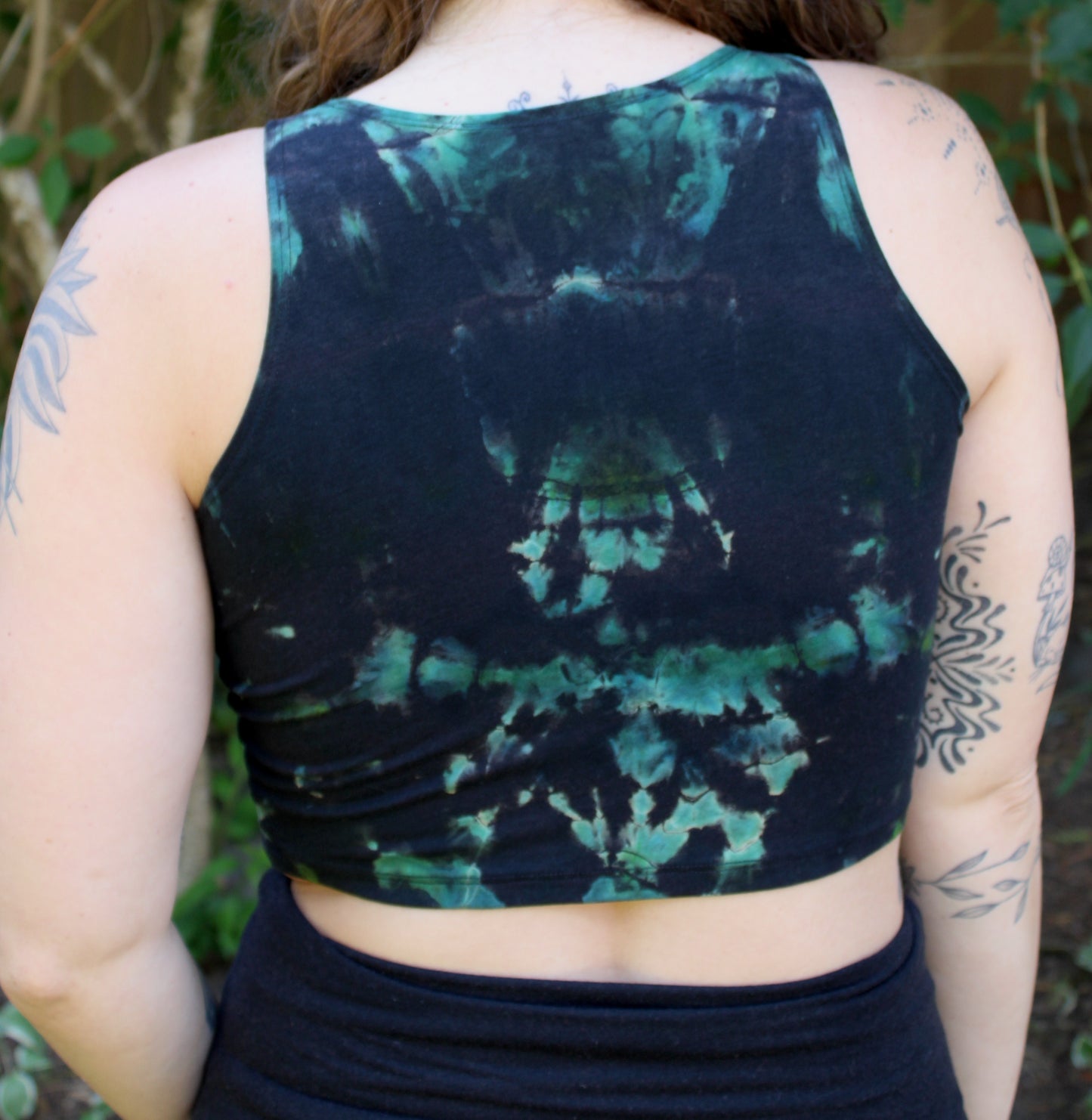 L - "Dragonstone" Reverse Dyed Crop Tank