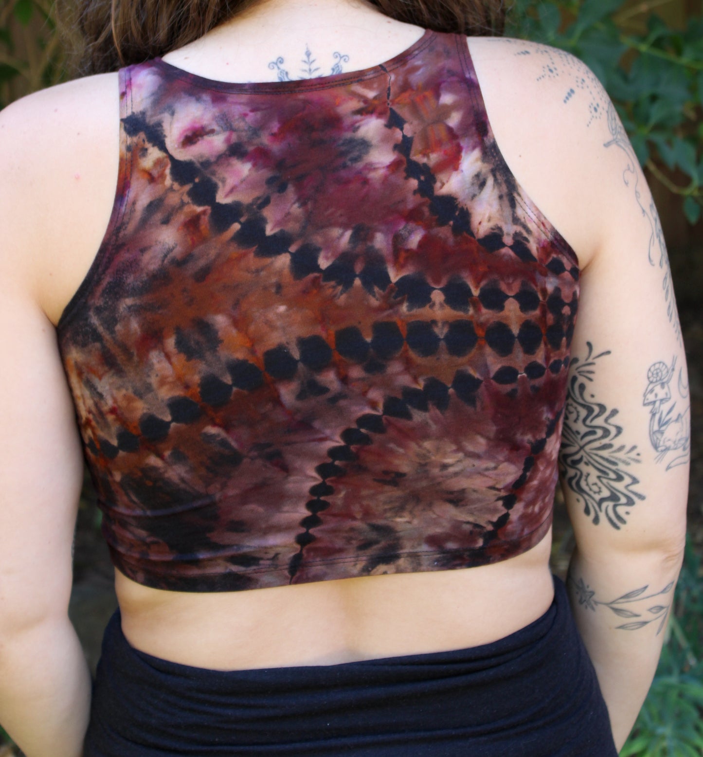 S - "Auburn Aura” Reverse Dyed Crop Tank