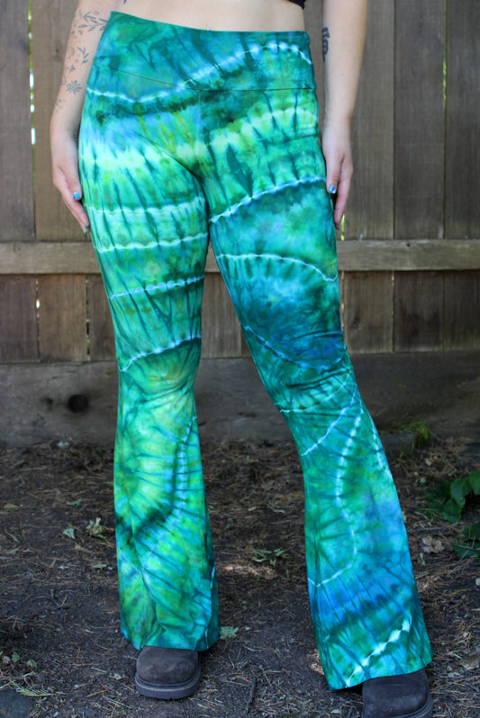 L - "Lime Squeeze" Slim Bell Bottoms