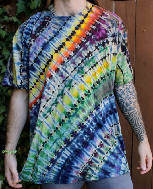 3XL - “Taste the Rainbow” Reverse Dyed Tee Shirt