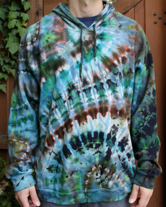 2XL - "Energy of the Forest"  Reverse Dye Pullover Hoodie