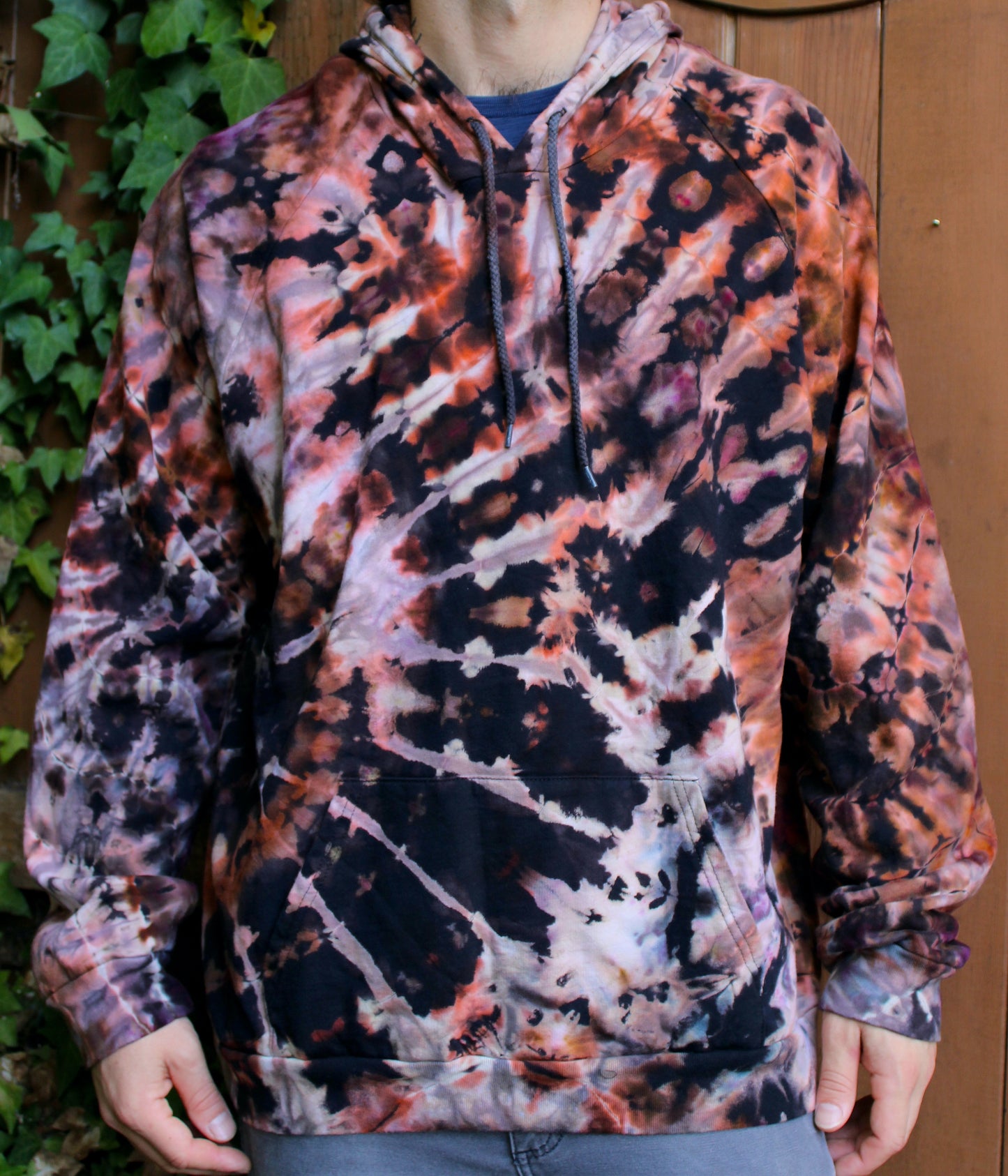 2XL - "Fall Zest"  Reverse Dye Pullover Hoodie