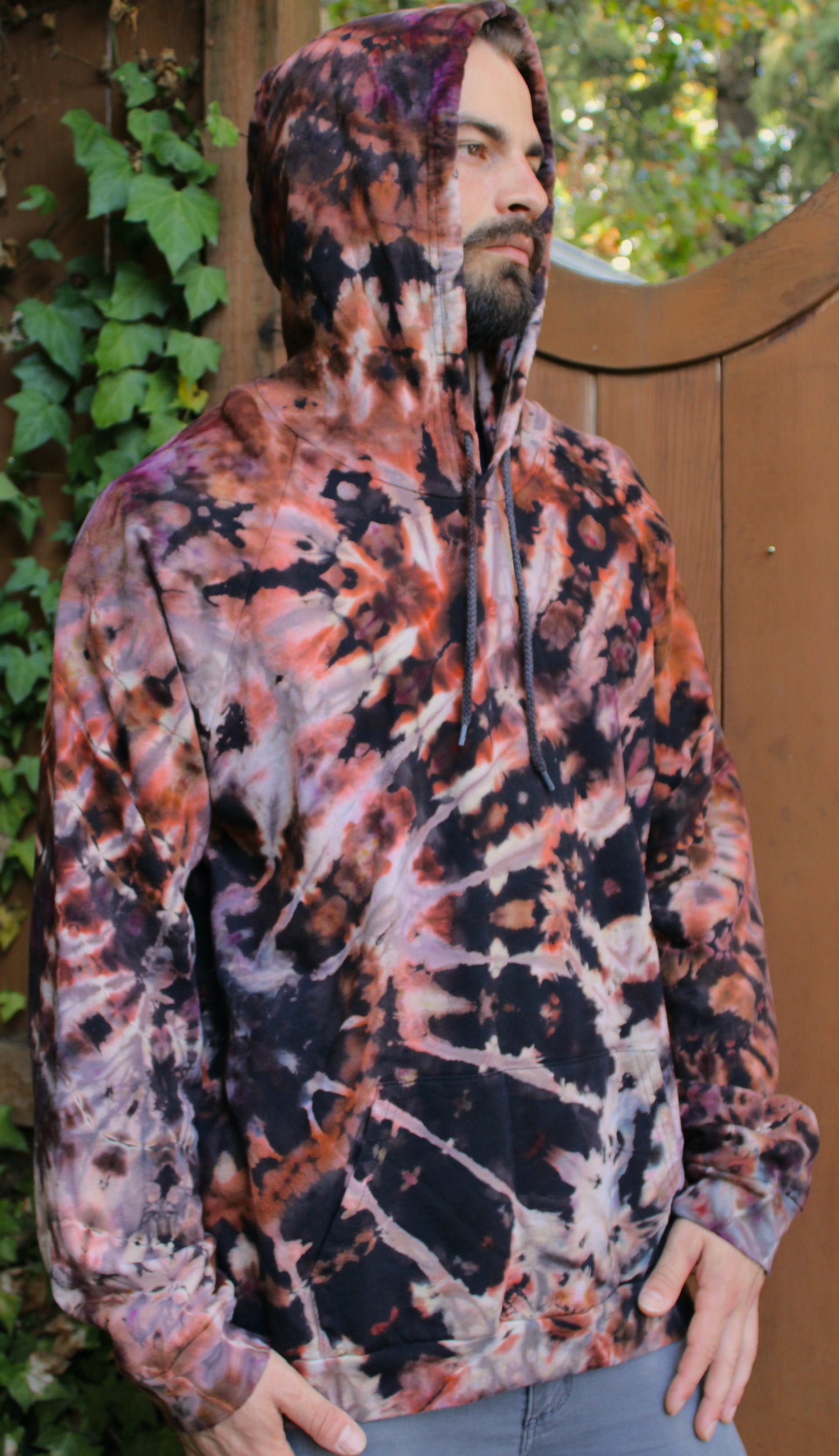 2XL - "Fall Zest"  Reverse Dye Pullover Hoodie