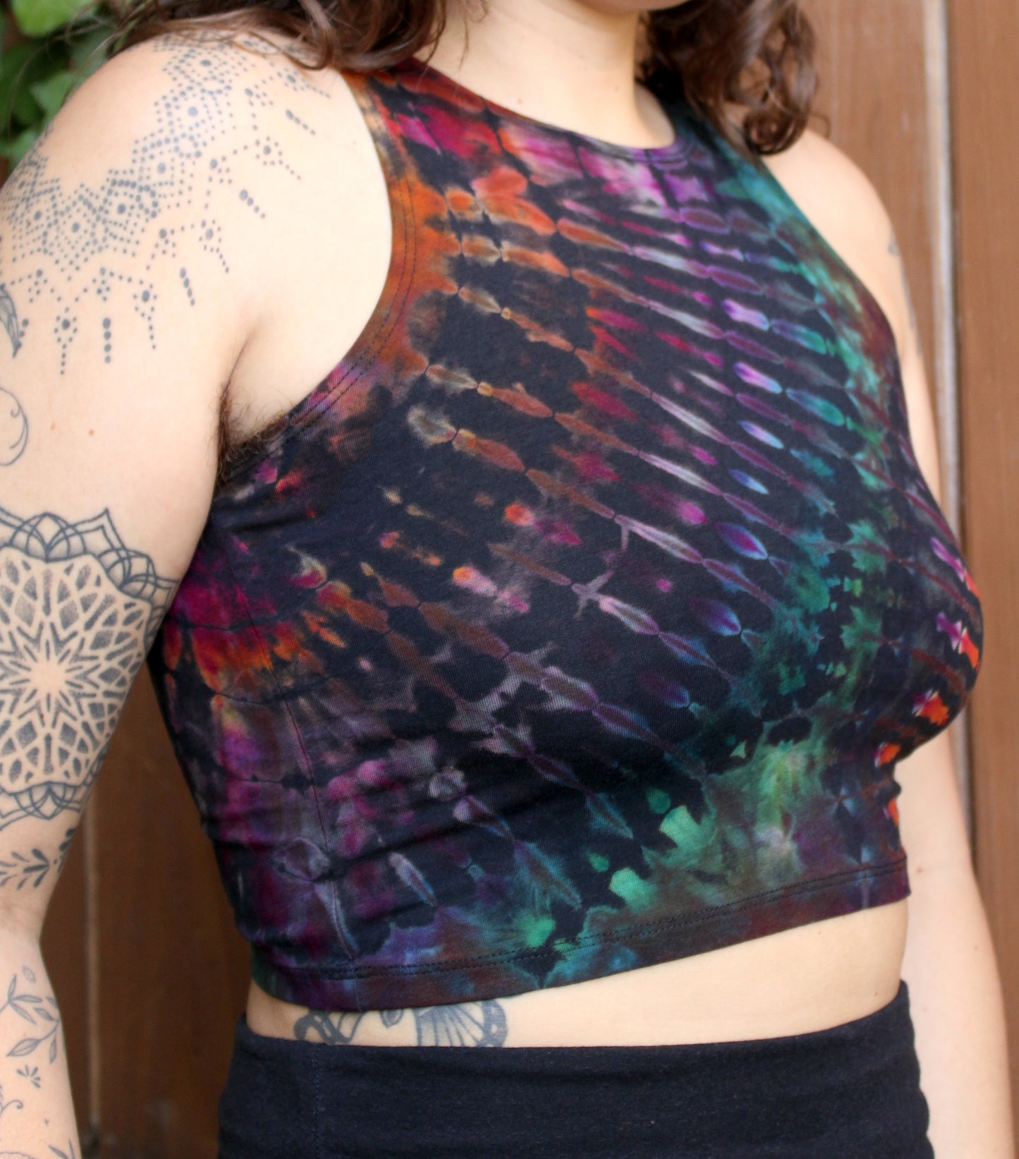 L - "Secret Spectra" Reverse Dyed Crop Tank