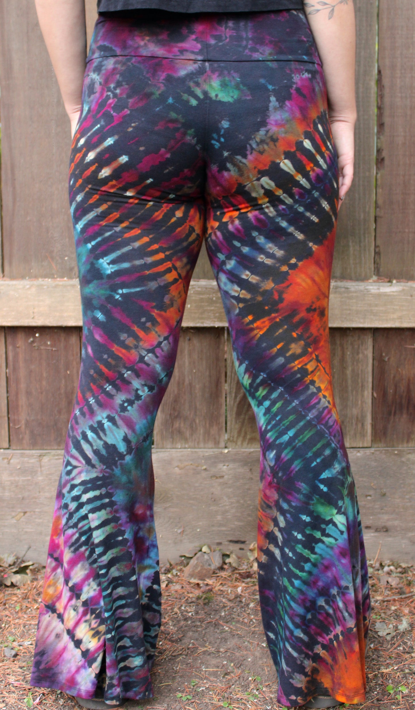 L - "Hypnotic Glow" Reverse Dyed Slim Bell Bottoms