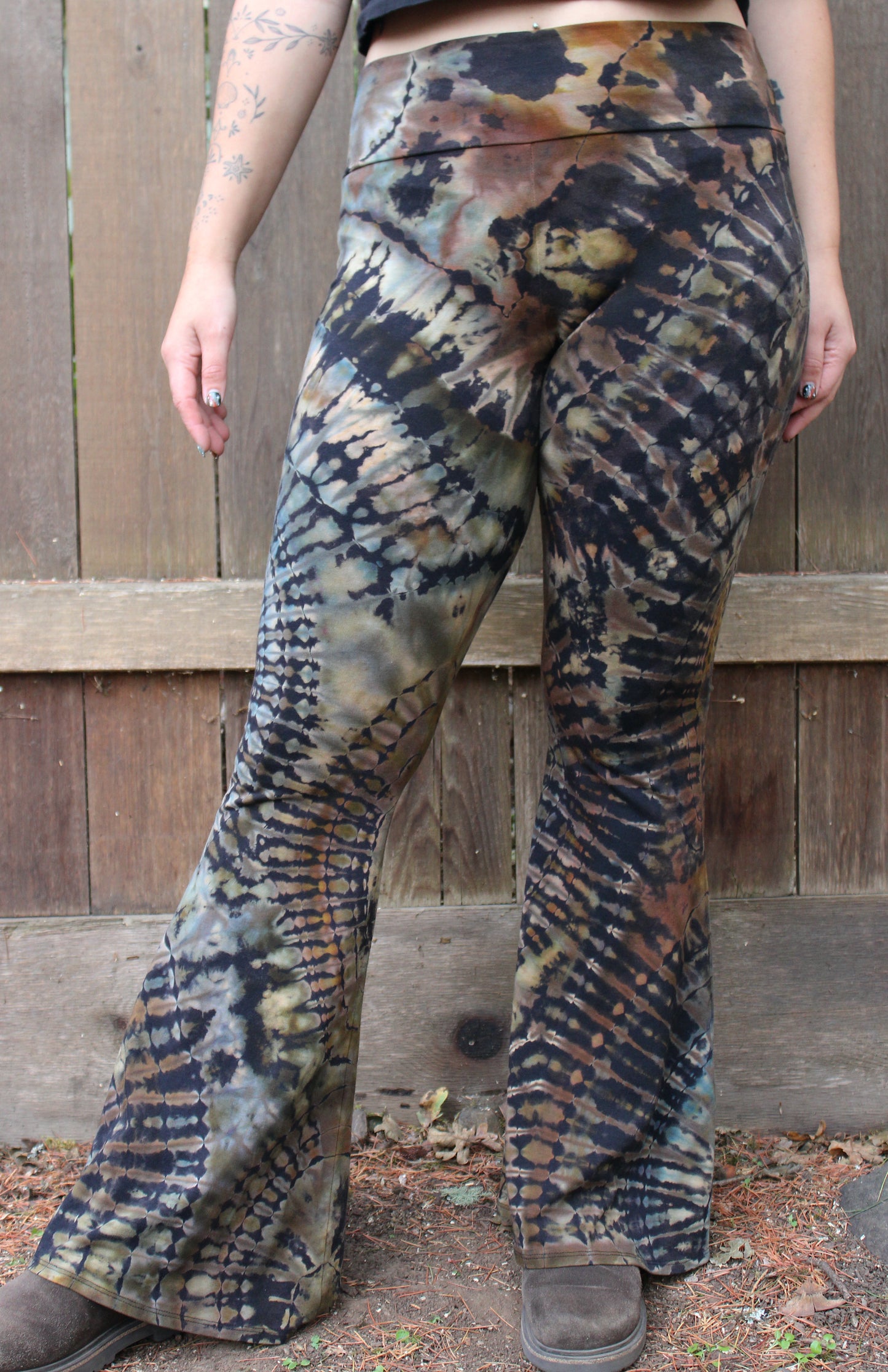 XL - "Chaga Tonic" Reverse Dyed Slim Bell Bottoms