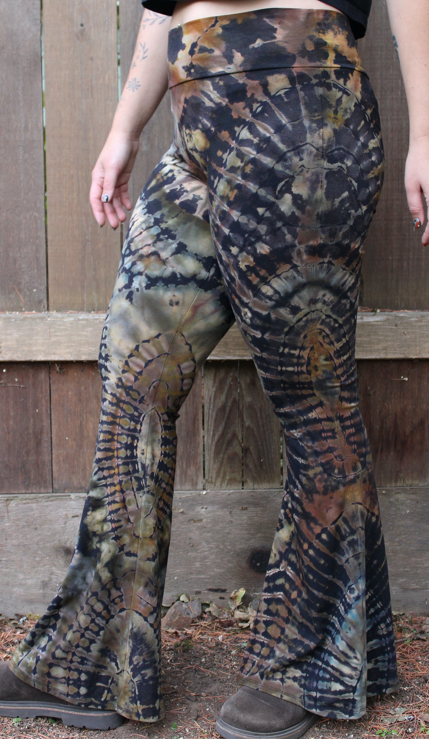 XL - "Chaga Tonic" Reverse Dyed Slim Bell Bottoms