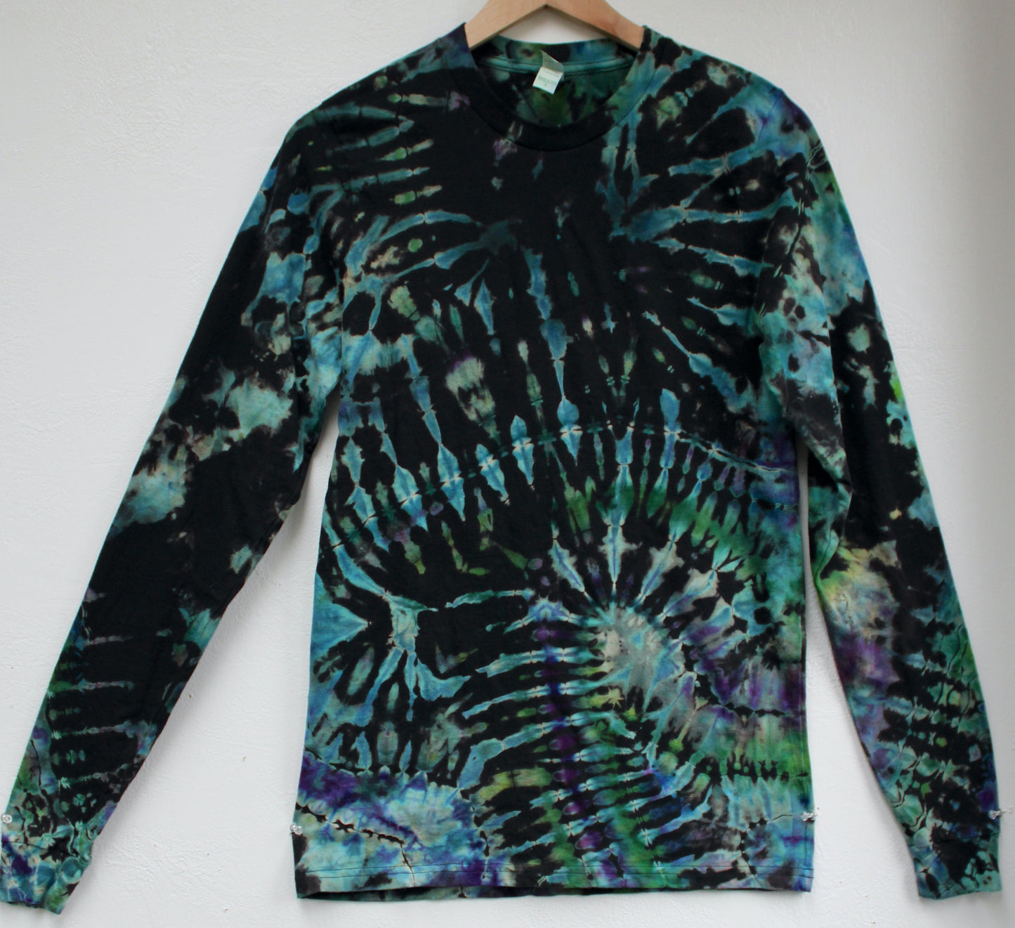 S - “Ocean Fractal” Reverse Dye Long Sleeve Shirt