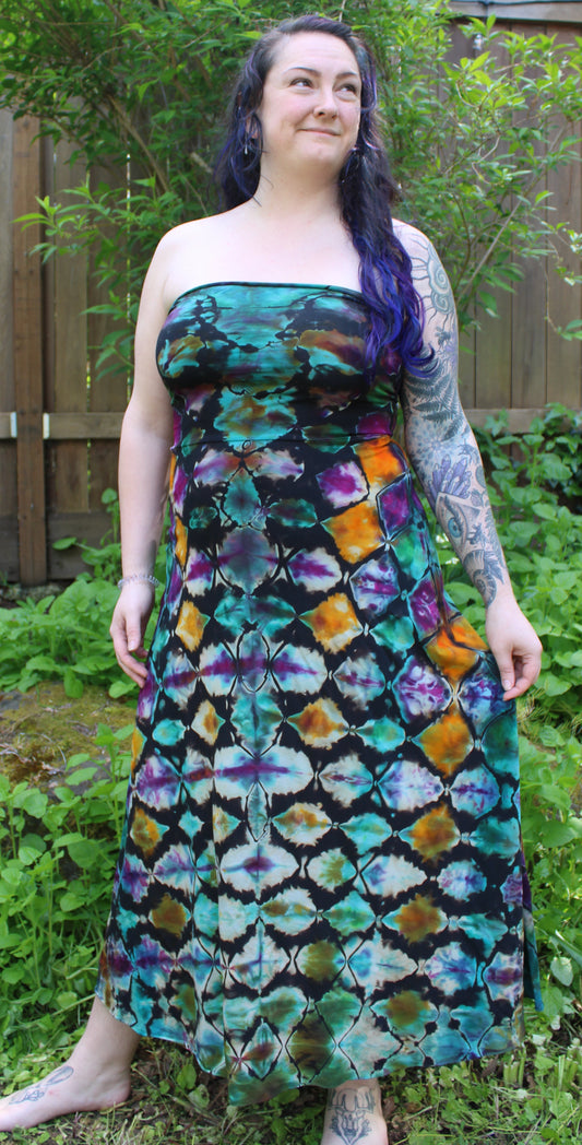 "Kaleidoscope" - Reverse Dyed Maxi Skirt/Dress