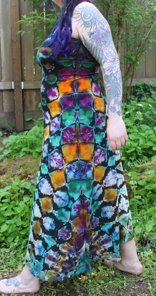 "Kaleidoscope" - Reverse Dyed Maxi Skirt/Dress
