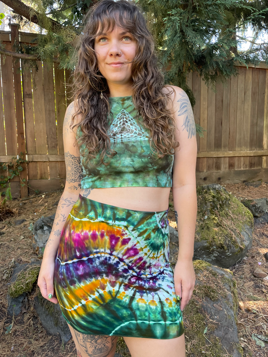 "Space Rainbow" Mini Skirt - Handmade Mama's Minis Collab