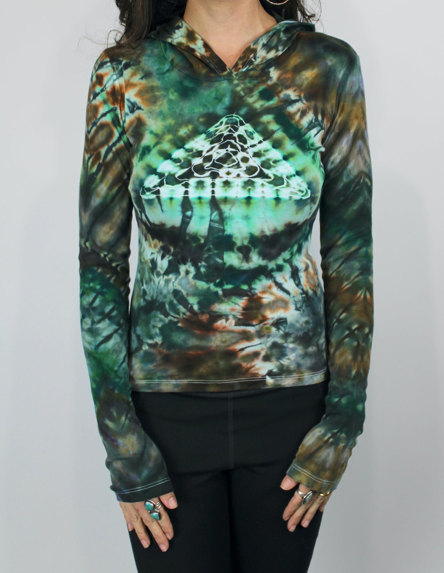 S - "Emerald Potion" Hooded Long Sleeve