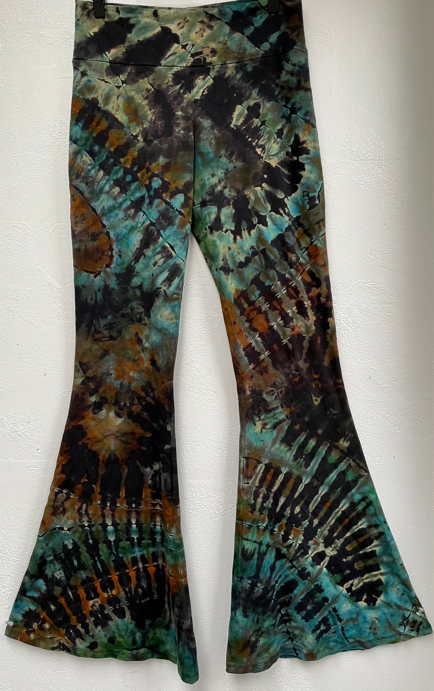 L - "Sea Caves" Reverse Dyed Slim Bell Bottoms