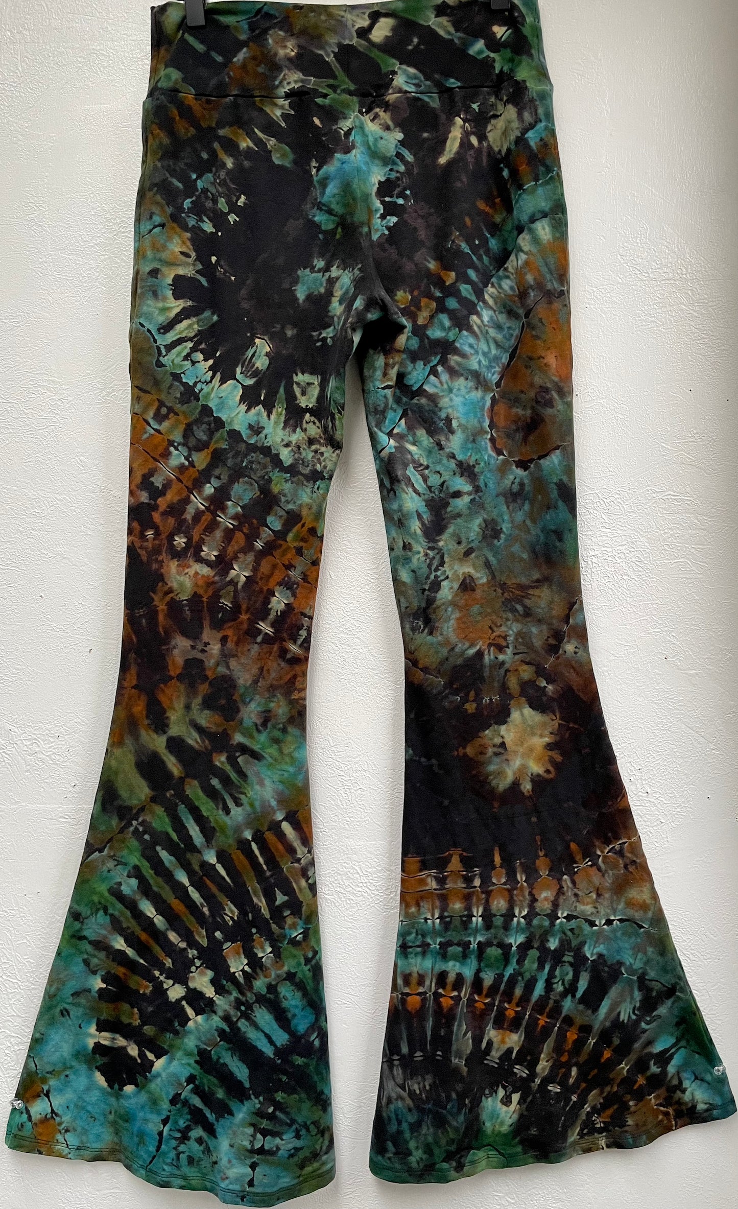 L - "Sea Caves" Reverse Dyed Slim Bell Bottoms