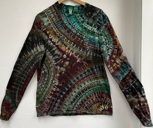 L - “Pine Warp” Reverse Dye Long Sleeve Shirt