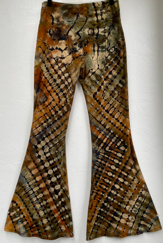 XL - "Jungle Cat" Reverse Dyed Slim Bell Bottoms