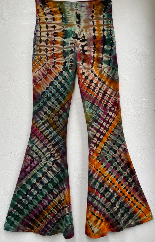 M - "Kaleidoscope" Reverse Dyed Slim Bell Bottoms