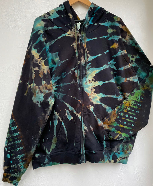 2XL - "Splintered Earth" Reverse Dye Zip Up