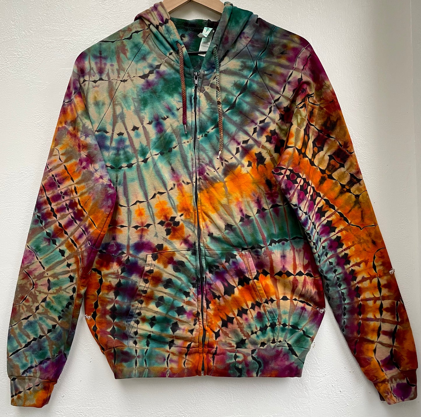 S - "Rainbows and Waterfalls Run Through My Mind" Reverse Dye Zip Up